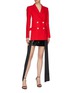 Figure View - Click To Enlarge - HELLESSY - 'Cortina' silk drape panel patent leather mini skirt