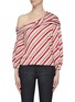 Main View - Click To Enlarge - HELLESSY - 'Flora' stripe twill folded one-shoulder top