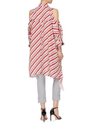Back View - Click To Enlarge - HELLESSY - 'Tania' cold shoulder stripe twill tunic top