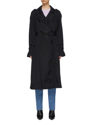 Main View - Click To Enlarge - HELMUT LANG - 'Parachute' belted crinkled boiler trench coat