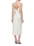 Back View - Click To Enlarge - HELMUT LANG - Raw edge tie back satin slip dress