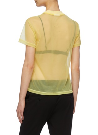 Back View - Click To Enlarge - HELMUT LANG - Logo embroidered organdy T-shirt