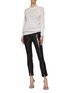 Figure View - Click To Enlarge - HELMUT LANG - Gathered panelled cashmere sweater