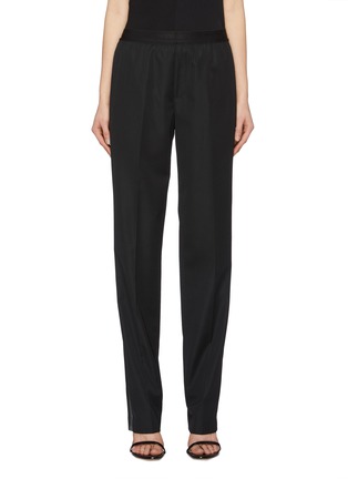 Main View - Click To Enlarge - HELMUT LANG - Coated stripe outseam wool twill pants