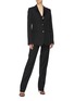 Figure View - Click To Enlarge - HELMUT LANG - Coated stripe outseam wool twill pants
