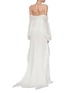 Back View - Click To Enlarge - SIMKHAI - Tie gathered sleeve tiered off-shoulder silk chiffon high-low gown