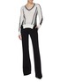 Figure View - Click To Enlarge - SIMKHAI - Cutout sleeve lace-up outseam V-neck sweater