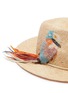 Detail View - Click To Enlarge - EUGENIA KIM - 'Courtney' bird embellished straw fedora hat