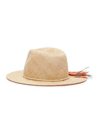 Figure View - Click To Enlarge - EUGENIA KIM - 'Courtney' bird embellished straw fedora hat