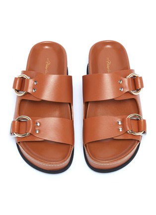Detail View - Click To Enlarge - 3.1 PHILLIP LIM - 'Freida' buckled leather platform slide sandals