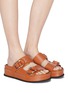 Figure View - Click To Enlarge - 3.1 PHILLIP LIM - 'Freida' buckled leather platform slide sandals