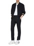 Figure View - Click To Enlarge - WOOYOUNGMI - Staggered zip cuff wool blend gabardine pants