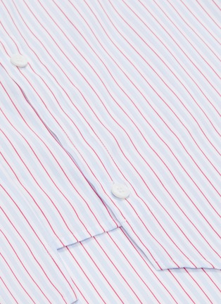  - WOOYOUNGMI - Mandarin collar panelled stripe shirt