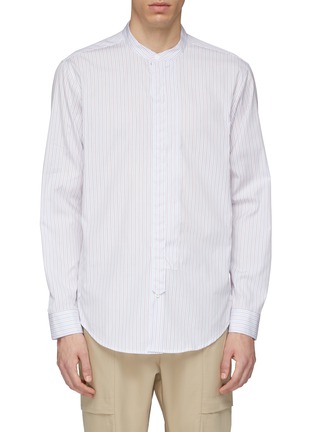 Main View - Click To Enlarge - WOOYOUNGMI - Mandarin collar panelled stripe shirt