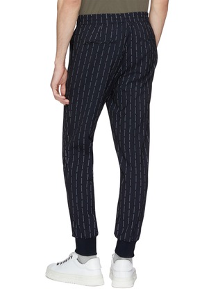 Back View - Click To Enlarge - WOOYOUNGMI - Logo stripe print tapered leg track pants