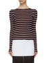 Main View - Click To Enlarge - MRZ - Stripe cotton-silk-cashmere rib knit sweater