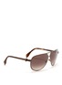 Figure View - Click To Enlarge - ALEXANDER MCQUEEN - Skull antique metal aviator sunglasses