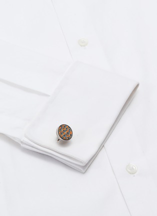 Figure View - Click To Enlarge - TATEOSSIAN - Scaly leather cufflinks