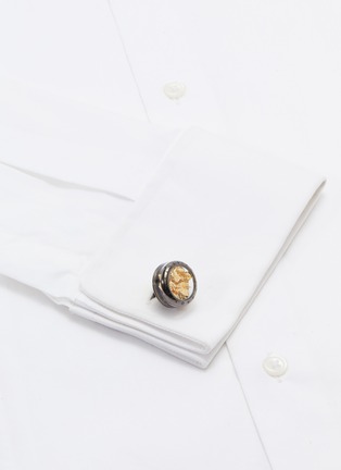 Figure View - Click To Enlarge - TATEOSSIAN - Panorama gold leaf cufflinks