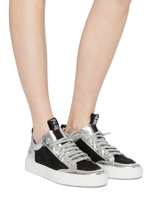 Figure View - Click To Enlarge - P448 - 'E9 Soho' lace panelled leather sneakers