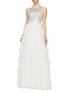 Figure View - Click To Enlarge - NEEDLE & THREAD - Floral embellished tiered tulle gown