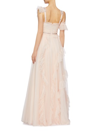 Back View - Click To Enlarge - NEEDLE & THREAD - 'Degas' asymmetric tiered tulle gown