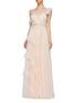 Figure View - Click To Enlarge - NEEDLE & THREAD - 'Degas' asymmetric tiered tulle gown
