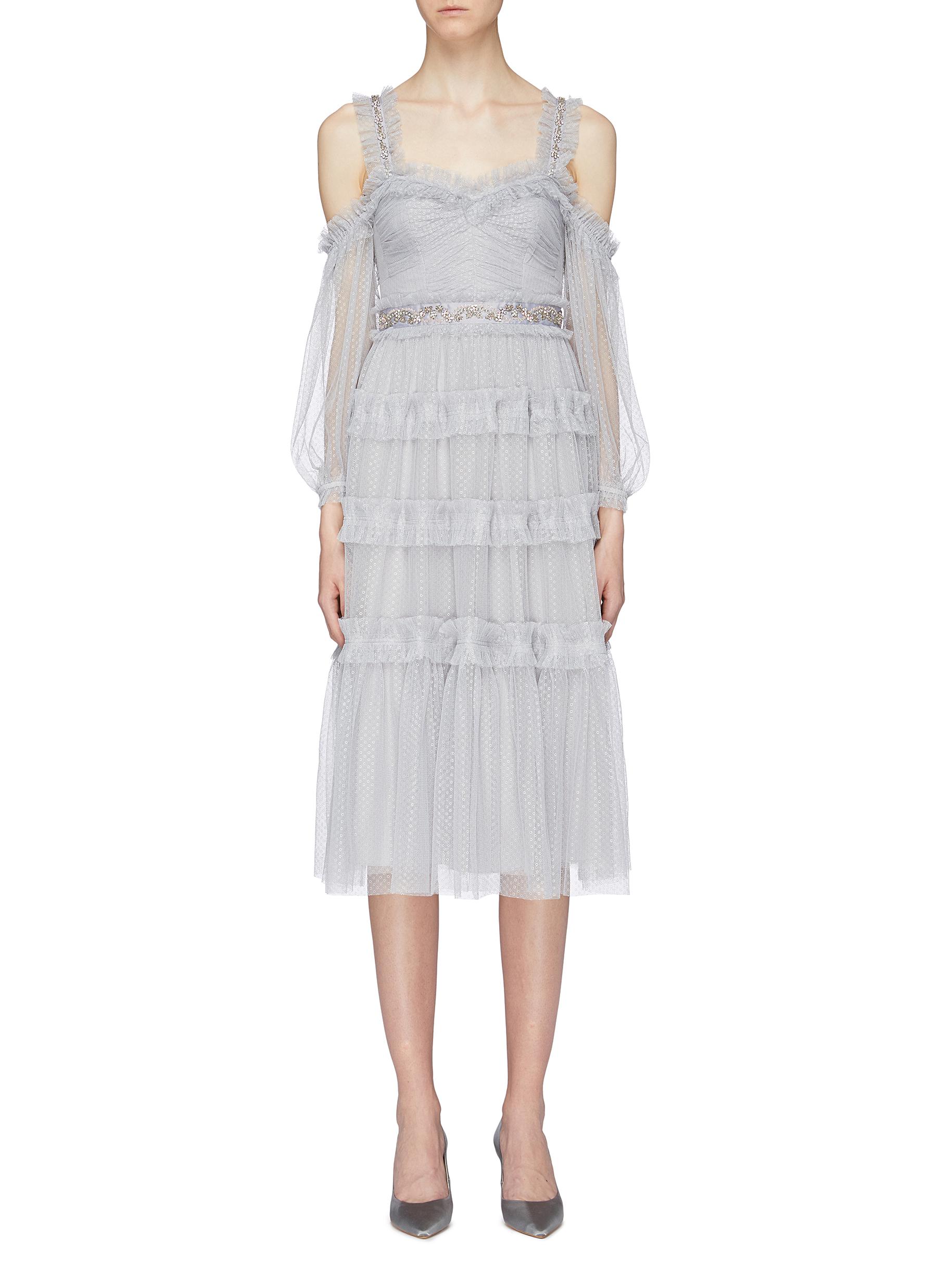 One Strap Tiered Tulle Dress