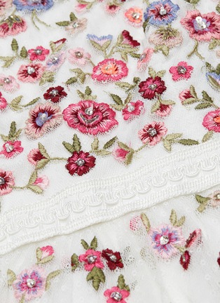 Detail View - Click To Enlarge - NEEDLE & THREAD - 'Midsummer Ditsy' ruffle trim floral embellished tulle dress