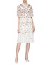 Figure View - Click To Enlarge - NEEDLE & THREAD - 'Midsummer Ditsy' ruffle trim floral embellished tulle dress