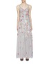 Main View - Click To Enlarge - NEEDLE & THREAD - 'Deconstructed Sequin' ruffle trim tulle gown