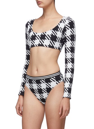 Figure View - Click To Enlarge - SOLID & STRIPED - 'The Christie' stripe gingham check bikini bottoms