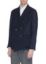 Front View - Click To Enlarge - BARENA - 'Siroco Datolo' double breasted linen-cotton soft blazer