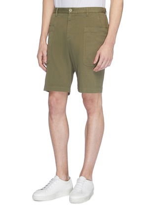 Front View - Click To Enlarge - BARENA - 'Istrio Sagia' garment dyed twill Bermuda shorts
