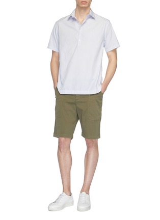 Figure View - Click To Enlarge - BARENA - 'Istrio Sagia' garment dyed twill Bermuda shorts