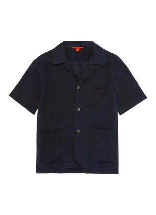 Main View - Click To Enlarge - BARENA - Patch pocket linen-cotton short sleeve shirt