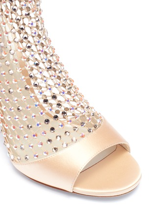 Detail View - Click To Enlarge - RENÉ CAOVILLA - 'Galaxia' strass cage satin sandals