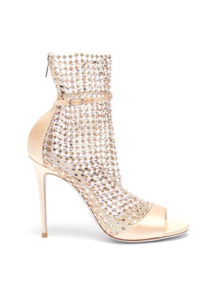 Main View - Click To Enlarge - RENÉ CAOVILLA - 'Galaxia' strass cage satin sandals