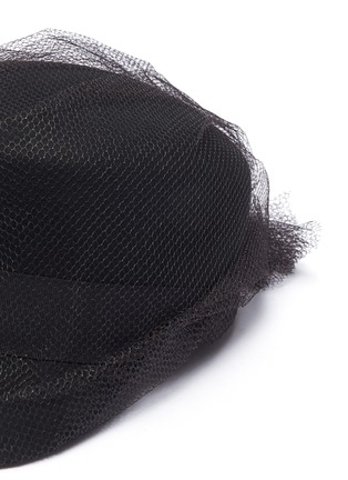 Detail View - Click To Enlarge - SENSI STUDIO - 'Meghan' tulle overlay wool felt cap