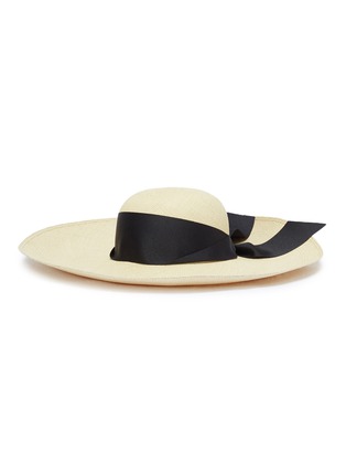 Main View - Click To Enlarge - SENSI STUDIO - 'Lady Ibiza' ribbon toquilla palm straw hat