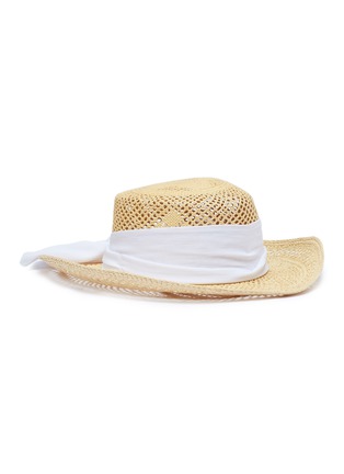 Figure View - Click To Enlarge - SENSI STUDIO - Ribbon open weave toquilla palm straw hat