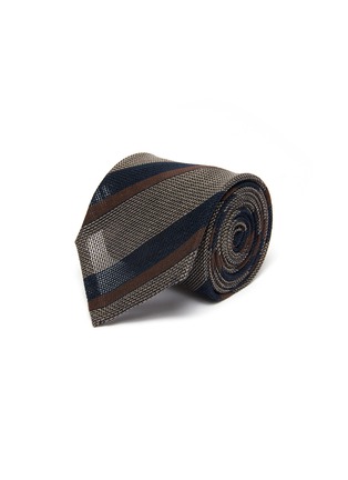 Main View - Click To Enlarge - STEFANOBIGI MILANO - 'Volga' stripe woven linen-silk tie