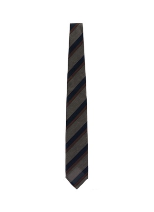 Figure View - Click To Enlarge - STEFANOBIGI MILANO - 'Volga' stripe woven linen-silk tie