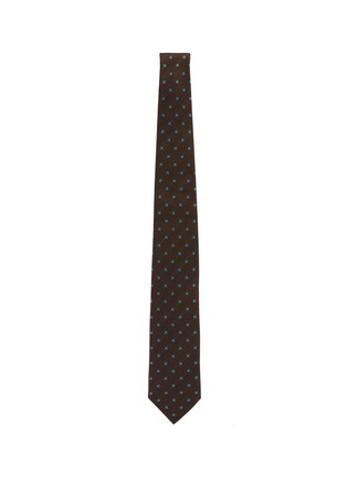 Figure View - Click To Enlarge - STEFANOBIGI MILANO - 'Taro' floral embroidered linen-silk herringbone tie