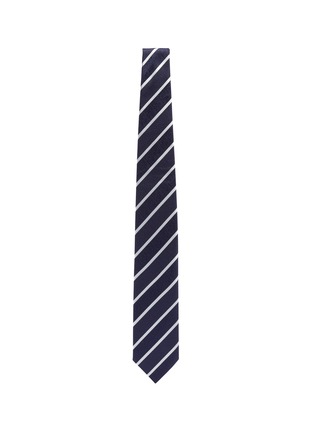 Figure View - Click To Enlarge - STEFANOBIGI MILANO - 'Taro' stripe mix textured silk tie