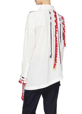 Back View - Click To Enlarge - ANGEL CHEN - Tassel ribbon trim broderie anglaise shirt