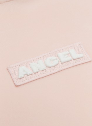  - ANGEL CHEN - Slogan print logo patch velour hoodie