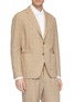 Front View - Click To Enlarge - CAMOSHITA - Check plaid wool-cotton seersucker blazer