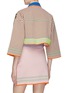 Back View - Click To Enlarge - ZI II CI IEN - Graphic intarsia colourblock cropped knit jacket