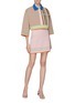 Figure View - Click To Enlarge - ZI II CI IEN - Graphic intarsia colourblock cropped knit jacket